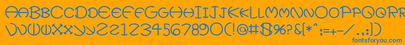 XeviusMedium Font – Blue Fonts on Orange Background