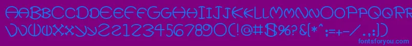 XeviusMedium Font – Blue Fonts on Purple Background