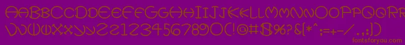 XeviusMedium Font – Brown Fonts on Purple Background