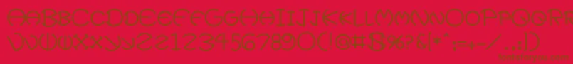 XeviusMedium Font – Brown Fonts on Red Background