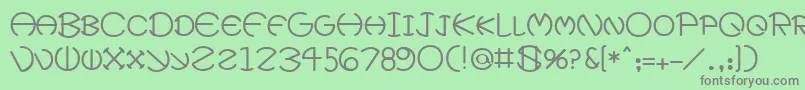 フォントXeviusMedium – 緑の背景に灰色の文字