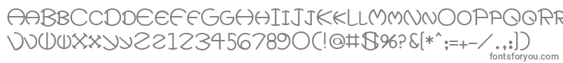 フォントXeviusMedium – 白い背景に灰色の文字