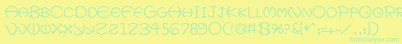 XeviusMedium Font – Green Fonts on Yellow Background