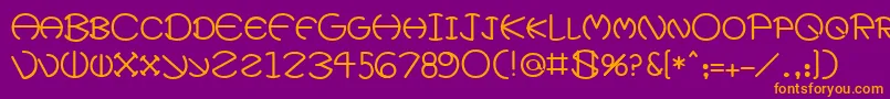 XeviusMedium Font – Orange Fonts on Purple Background