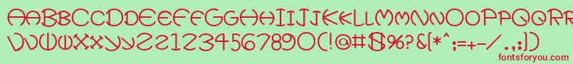 XeviusMedium Font – Red Fonts on Green Background