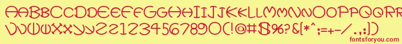 XeviusMedium Font – Red Fonts on Yellow Background