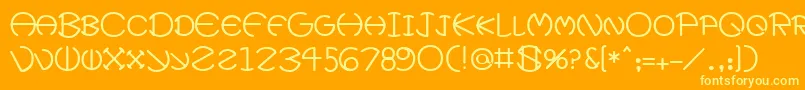 XeviusMedium Font – Yellow Fonts on Orange Background