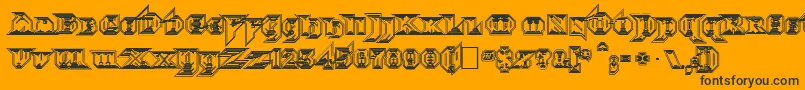 Fonte Morbidfx – fontes pretas em um fundo laranja