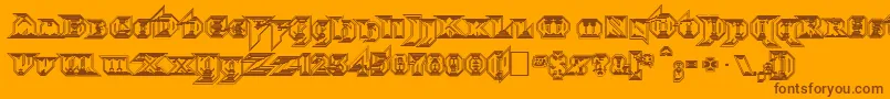 Morbidfx-Schriftart – Braune Schriften auf orangefarbenem Hintergrund