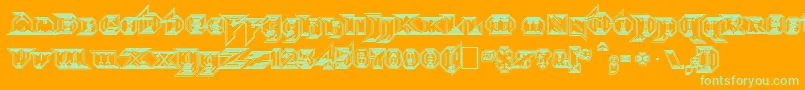 fuente Morbidfx – Fuentes Verdes Sobre Fondo Naranja