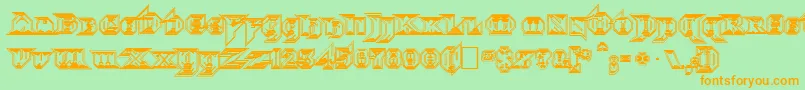 Fonte Morbidfx – fontes laranjas em um fundo verde