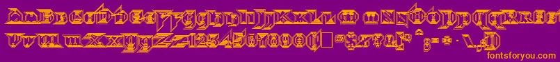 Czcionka Morbidfx – pomarańczowe czcionki na fioletowym tle
