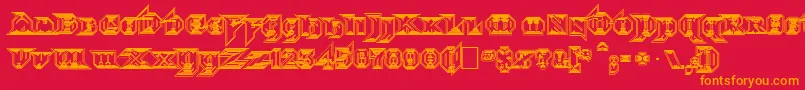 Morbidfx-fontti – oranssit fontit punaisella taustalla