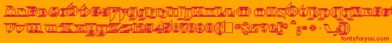 Morbidfx-Schriftart – Rote Schriften auf orangefarbenem Hintergrund