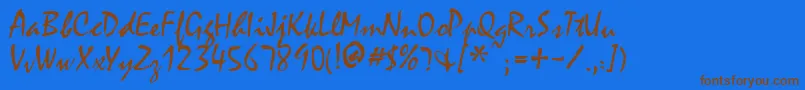 MinstrelRegular Font – Brown Fonts on Blue Background