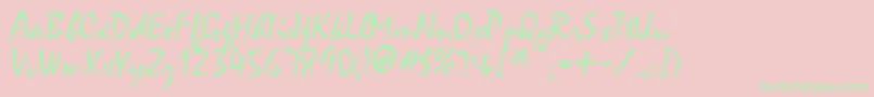 MinstrelRegular Font – Green Fonts on Pink Background
