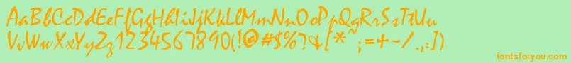 MinstrelRegular Font – Orange Fonts on Green Background
