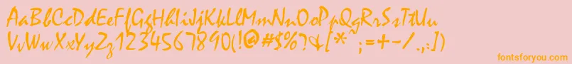 MinstrelRegular Font – Orange Fonts on Pink Background