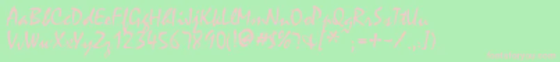 MinstrelRegular Font – Pink Fonts on Green Background