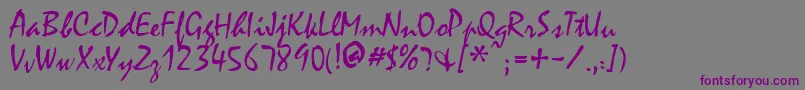 Шрифт MinstrelRegular – фиолетовые шрифты на сером фоне