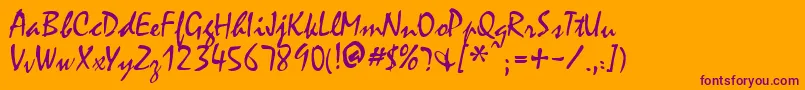 MinstrelRegular Font – Purple Fonts on Orange Background