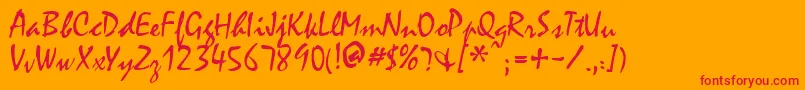 MinstrelRegular Font – Red Fonts on Orange Background