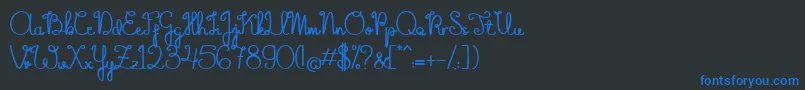 TheFlowerySpring Font – Blue Fonts on Black Background