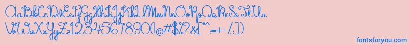 TheFlowerySpring Font – Blue Fonts on Pink Background