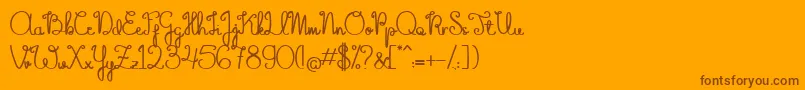 TheFlowerySpring Font – Brown Fonts on Orange Background