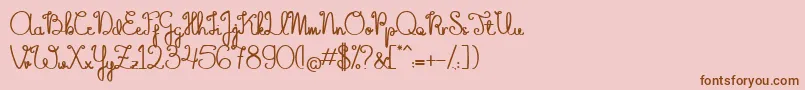 TheFlowerySpring Font – Brown Fonts on Pink Background