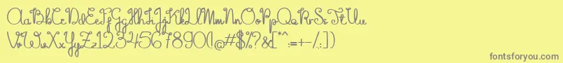 TheFlowerySpring Font – Gray Fonts on Yellow Background
