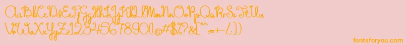 TheFlowerySpring Font – Orange Fonts on Pink Background