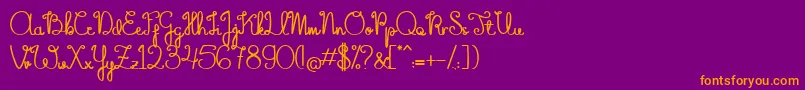 TheFlowerySpring Font – Orange Fonts on Purple Background