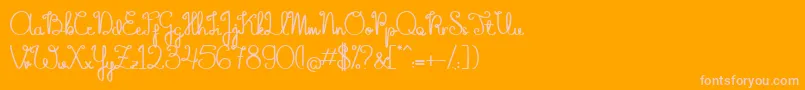 TheFlowerySpring Font – Pink Fonts on Orange Background
