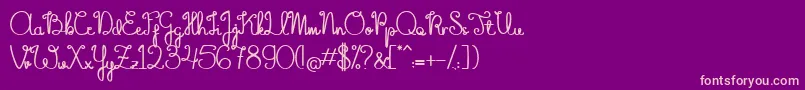 TheFlowerySpring Font – Pink Fonts on Purple Background