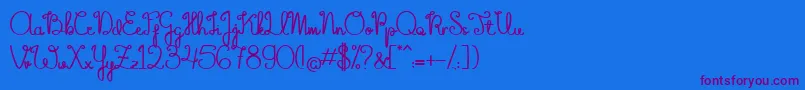 TheFlowerySpring Font – Purple Fonts on Blue Background