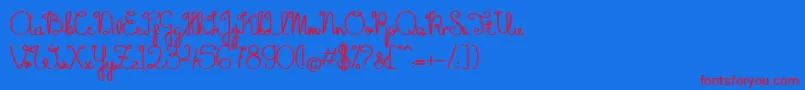 TheFlowerySpring Font – Red Fonts on Blue Background