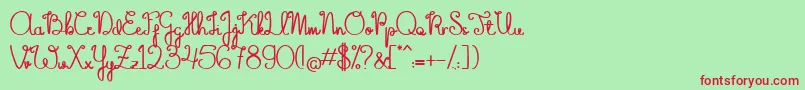 TheFlowerySpring Font – Red Fonts on Green Background