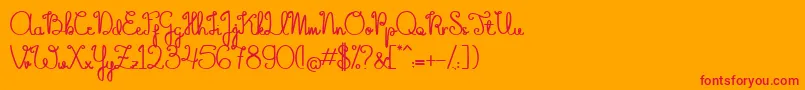 TheFlowerySpring Font – Red Fonts on Orange Background