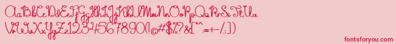 TheFlowerySpring Font – Red Fonts on Pink Background