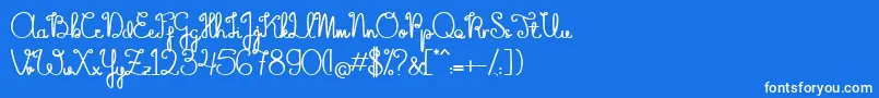 TheFlowerySpring Font – White Fonts on Blue Background