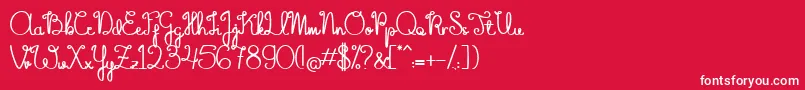 フォントTheFlowerySpring – 赤い背景に白い文字