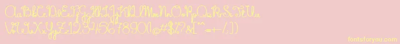 TheFlowerySpring Font – Yellow Fonts on Pink Background