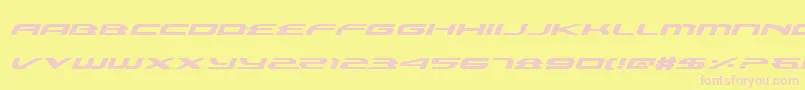 AlexisExpandedItalic-fontti – vaaleanpunaiset fontit keltaisella taustalla