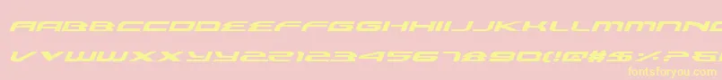 AlexisExpandedItalic-Schriftart – Gelbe Schriften auf rosa Hintergrund