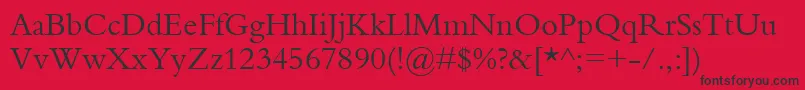 Bembo Font – Black Fonts on Red Background