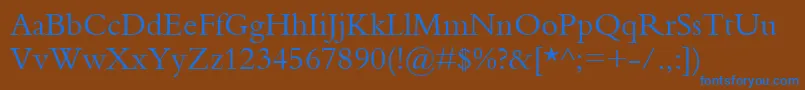 Bembo Font – Blue Fonts on Brown Background