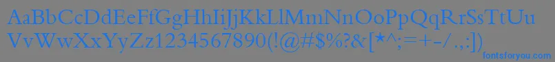 Bembo Font – Blue Fonts on Gray Background