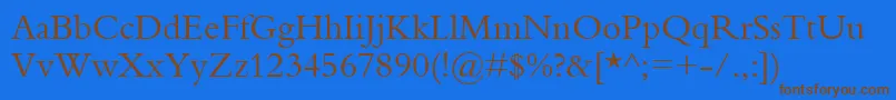 Bembo Font – Brown Fonts on Blue Background