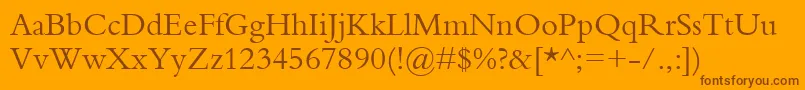 Bembo Font – Brown Fonts on Orange Background